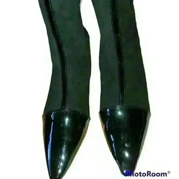 none Shoes - Black Boots faux suede and patent leather sz 10